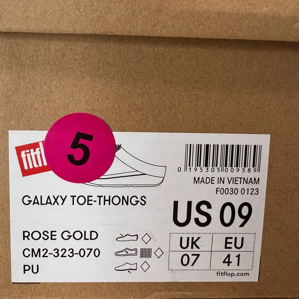 FitFlop Galaxy Crystal Embellished Toe-Thong Sandals Rose Gold Women 9/EU41 NWB - Picture 11 of 11